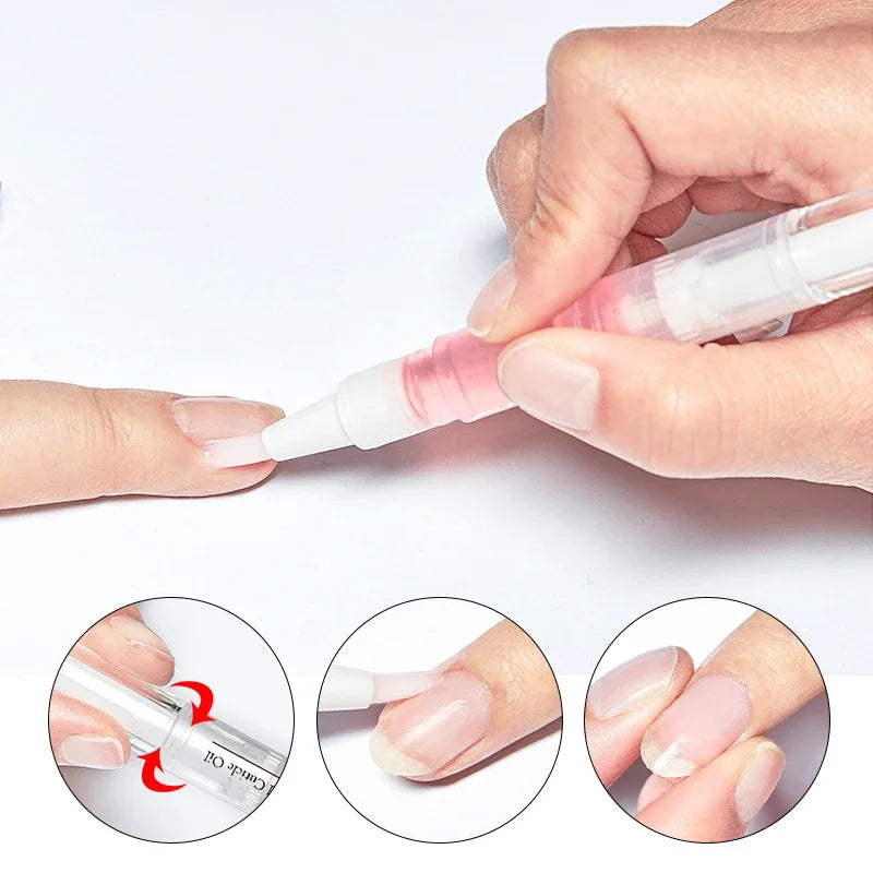 Application huile cuticules stylo précision ongles