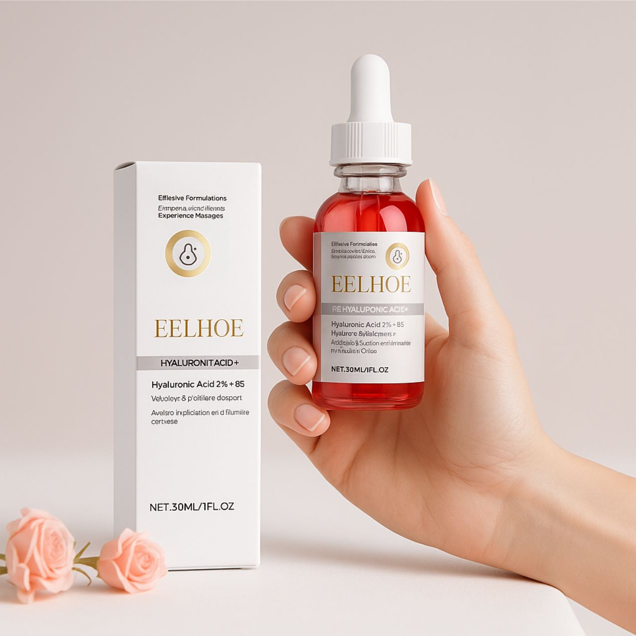 Application sérum visage acide hyaluronique peau