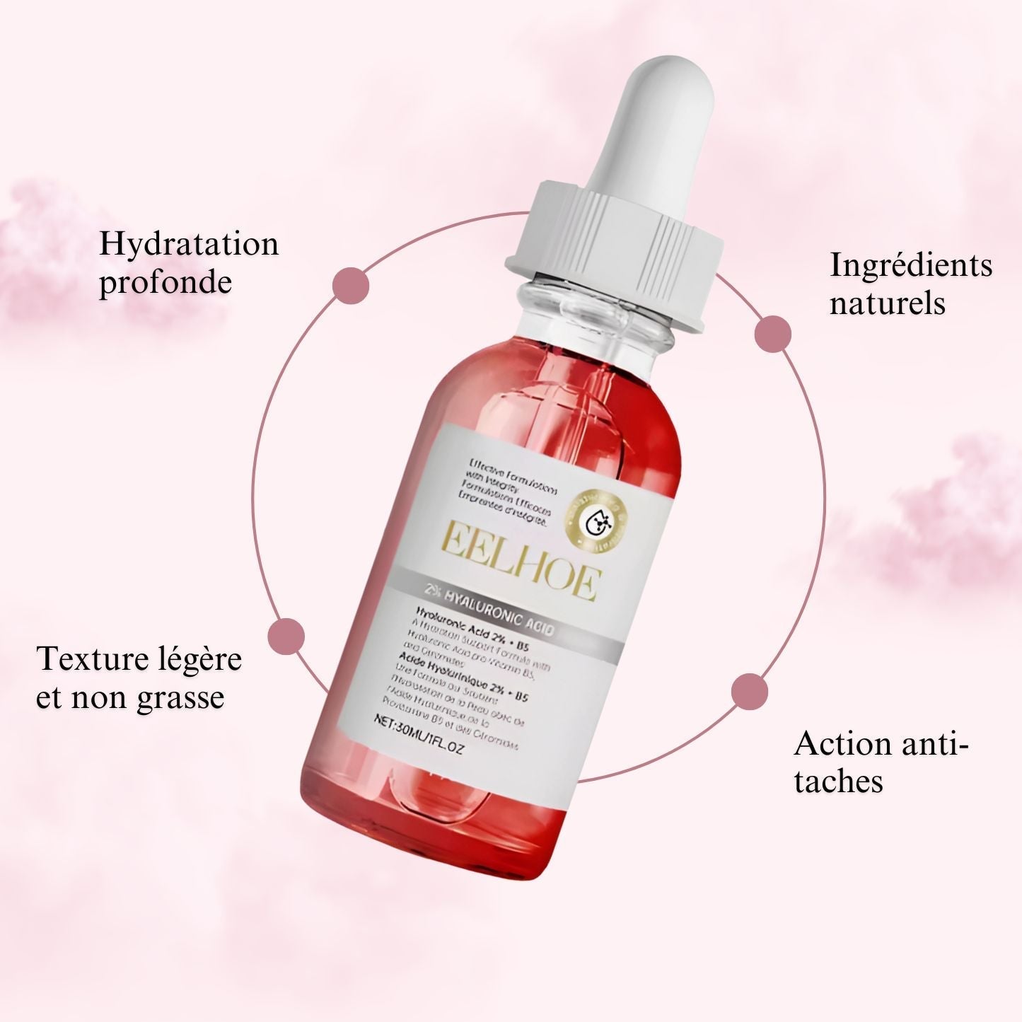 Flacon sérum hyaluronique anti-rides anti-âge